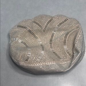 Sequin eggshell handbag